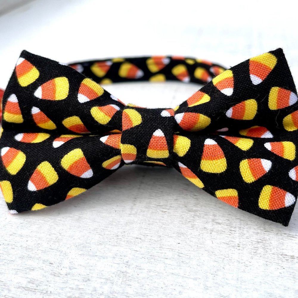 Cat Candy Corn Bow Tie AND Collar Halloween